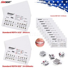 Dental Orthodontic Metal Bracket Braces Standard Roth/MBT 022 3/345 Hooks Y