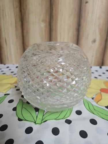 Vintage Waterford Crystal Round Rose Bowl Glandore Vase