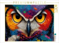 Puzzle Calvendo Hibou Aquarelle Coloré Au Regard Intense | 1000 PièCes, Format A