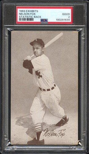 Nelson Fox 1963 Exhibits Statistic Back card