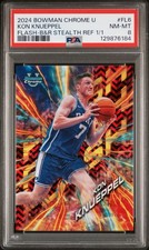 2024 BOWMAN CHROME U - Kon Knueppel FLASH | BLACK & RED STEALTH REFRACTOR 1/1
