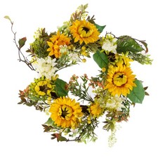 Sunflower Wreath - 22-Inch Artificial Spring, Summer, or Fall Wreath for Home...