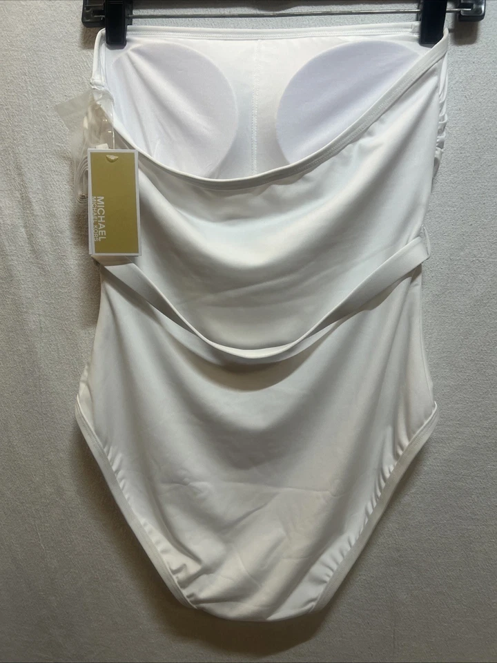 Maiô feminino Michael Kors peça única branco MM7M841A - Imagem 4 de 4