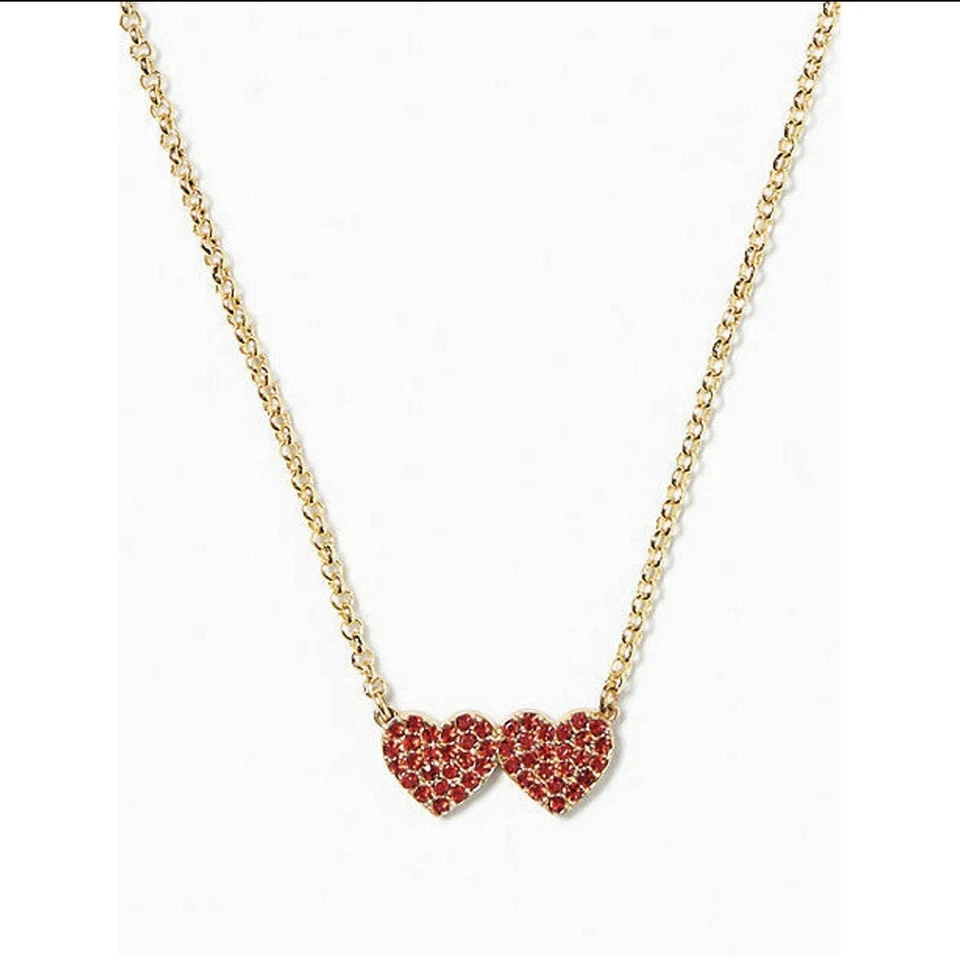 Kate Spade Yours Truly Mini Heart Pendant Earring Set Gold-Plated Red Hearts - Изображение 3 из 4