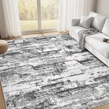 Area Rugs for Living Room: 5x7 Abstract Washable Rug Modern Neutral Large Sof...