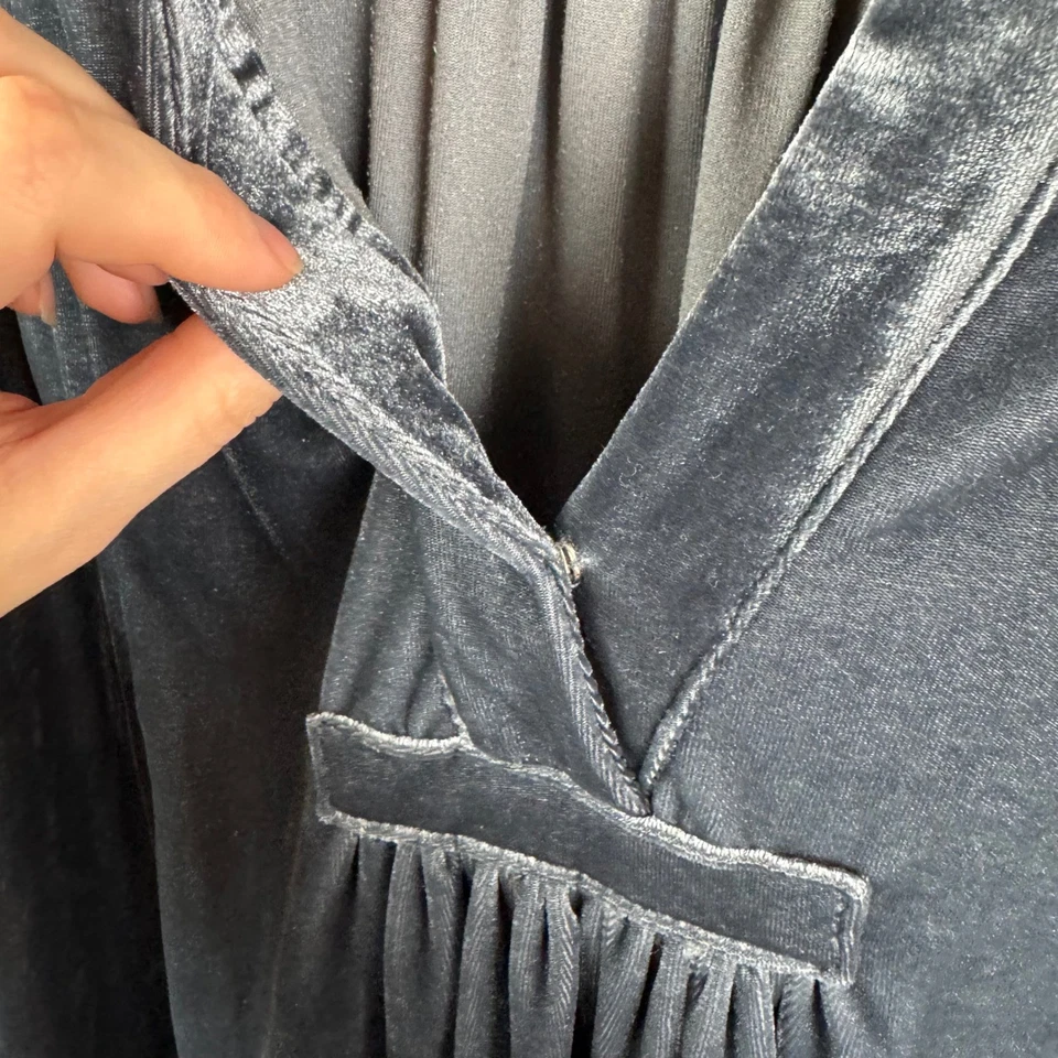 Easel Velvet Tunic Top 2X Gray Long Sleeve Whimsigoth Boho Fall Comfy Relaxed - Image 2 of 4