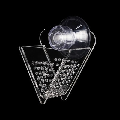 Cone Red Worm Feeder Acrylic V-Shape Shrimp Fish Tank Feeding Cup with Suctio...