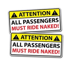 Funny Passengers Ride Naked Sticker Warning Decal Car Truck Boat Jet Ski