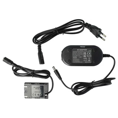 VHBW Netzteil für Canon EOS 7D Mark II 70D 90D R Ra 7D R5 R6 8,1V 2m + DC-Kuppler