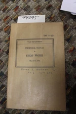 War Department Technical Manual Shop Work TM 11-453