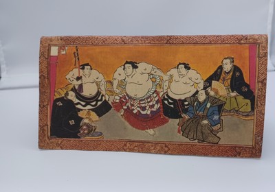 Vintage Japanese Wagumi Zemliya Rice Paper Ticket Holder Sumo. D2063