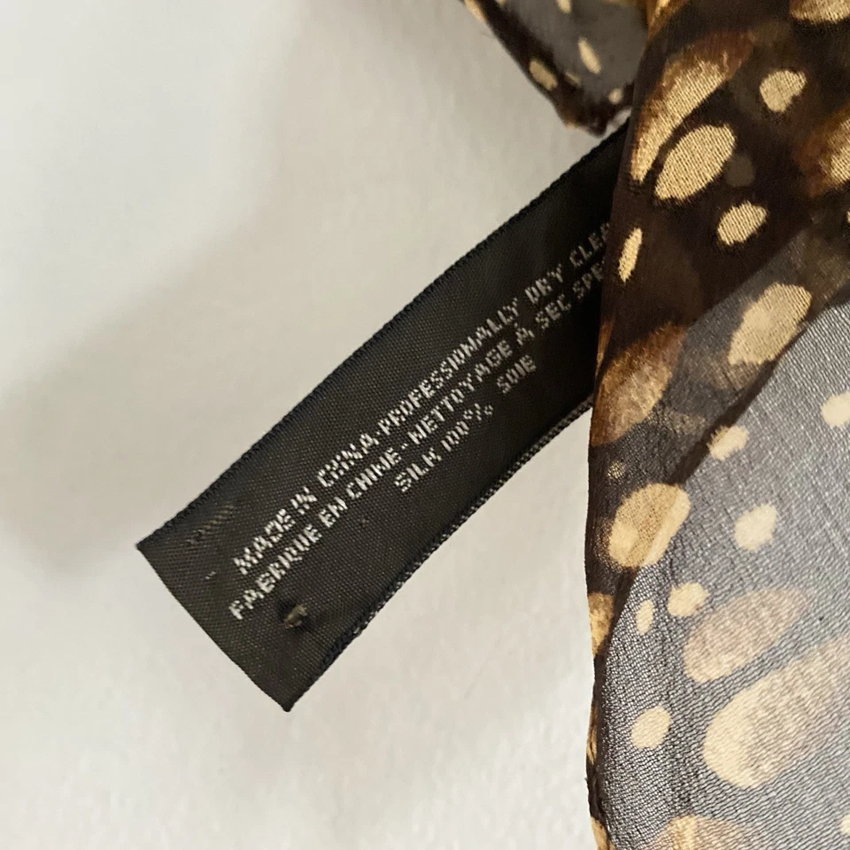 Echo Seda Cuello Bufanda Calentador Femenino Estampado Tribal Marrón Cuadrado Preppy Foto 3 de 4