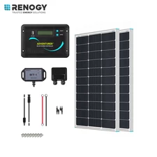 Renogy 200W 12V RV Solar Panel Kit N-Type w/30A LCD PWM Charge Controller For RV