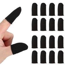Mobile Gaming Finger Sleeve, 16 Pack Controller Finger Thumb Sleeve, Black