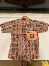 Gitano Wave Rhythm Shirt Men's Small Vintage Hawaiian Surf Orange 80s Skate