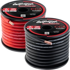 Install Link 8 AWG Gauge Power/Ground Wire (50 Feet) Amp Power Cable (CCA)