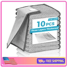 10 Pcs 3-Layer Metal Dish Cloth, Multipurpose Wire Dishwashing Rags