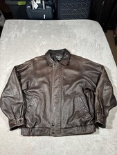Vintage 90s Eddie Bauer Leather Jacket Size XL Brown Goose Down