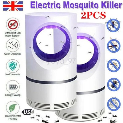 2X Elektrischer USB Insekten Mückenvernichter Bug Zapper Fliege Schädlingsfänger Falle LED Lampe