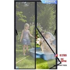 Magnetic Screen Door - Bugs Out, Breeze in - Heavy Duty Double 38 83 Black