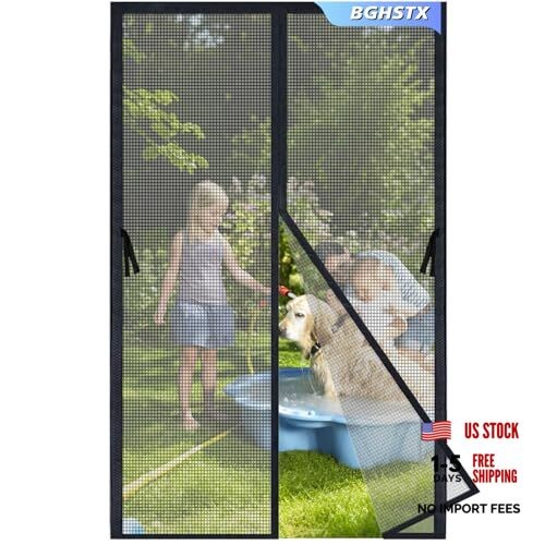 Magnetyczne drzwi ekranowe - Bugs Out, Breeze in - Wytrzymałe podwójne 38 * 83 czarne - Zdjęcie 1 z 7
