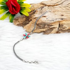 Dainty Coral Turquoise Bracelet, Handmade 925 Sterling Silver Minimalist Jewelry