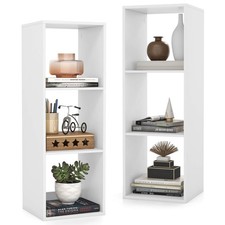 3-Cube Open Back Bookcase 2 PCS w/ Anti-tip Kit Modern Style Organizer
