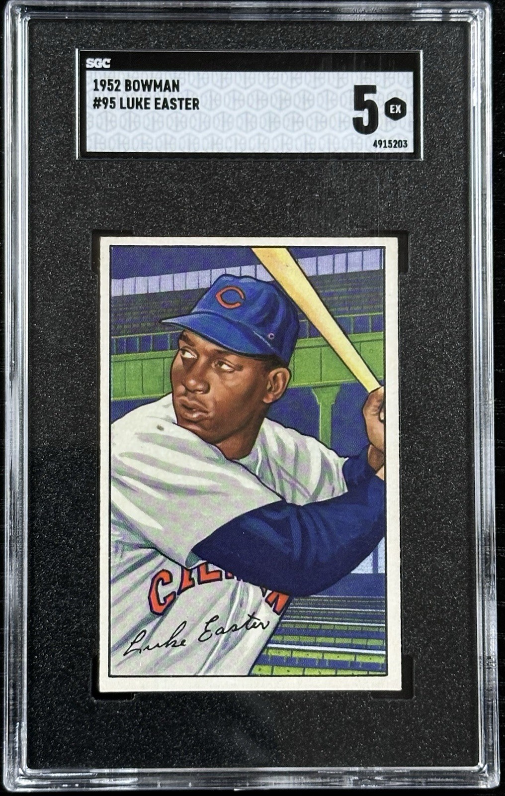 1952 Bowman LUKE EASTER #95 Cleveland Indians SGC 5