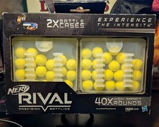 Nerf Rival Battle Cases 2 with 40 Rounds 2015 UNUSED Yellow Balls
