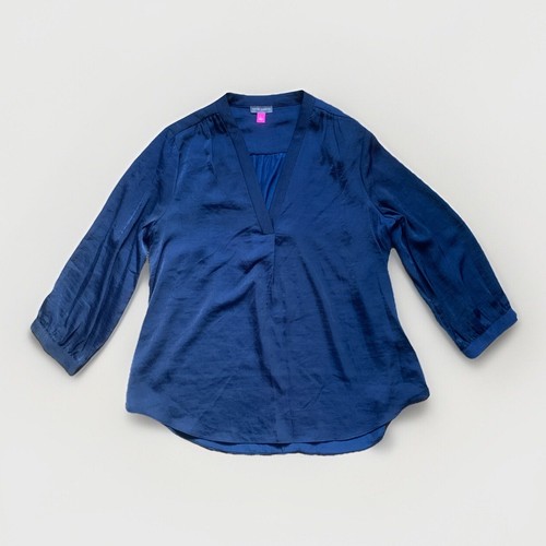 Vince Camuto Size Large Royal Blue 3/4 Length Blouse V Neck - Picture 1 of 3