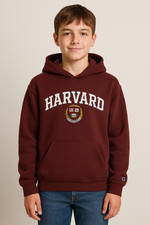 Champion Harvard Hoodie Youth XL Crimson Maroon Sweatshirt Heavy Vintage