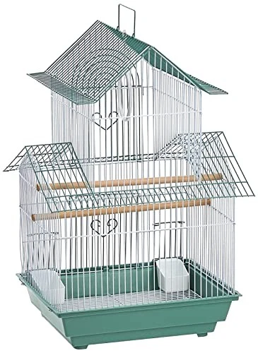 Prevue Hendryx Shanghai Parakeet Cage Green and White