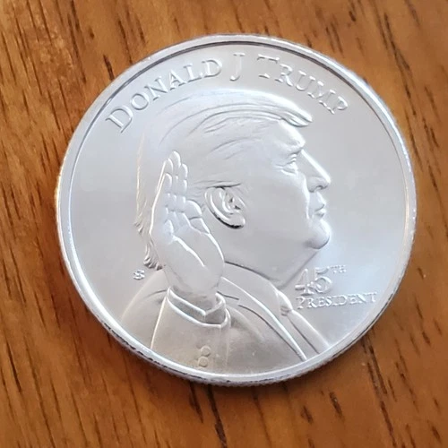 Donald Trump Silver Round 1 oz .999 AG 45th President Front, White House Reverse
