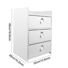 3 Drawer Wooden Bedroom Bedside Cabinet Furniture Storage Nightstand Side Table