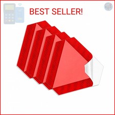 BFXM 4 PCS Reflective Slow Moving Vehicle Triangle Stickers, 7" x 8" Triangle Di