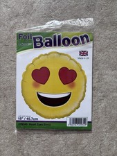 Image of Emoji Heart Eyes 18” Helium Foil Balloon Party Decoration