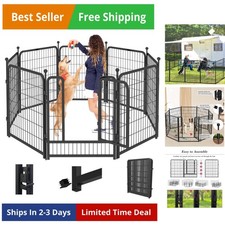 Dog Playpen, 40 inch 8 Panels Dog Fence Outdoor Heavy Duty Dog Pen for Large/...