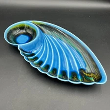 Nasco Santa Anita Ware Sierra Chip n' Dip Bowl Blue Vintage California USA R-134