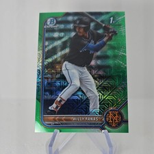Topps 2022 Bowman Chrome Willy Fanas #BCP-196 Green Mojo /99 New York Mets