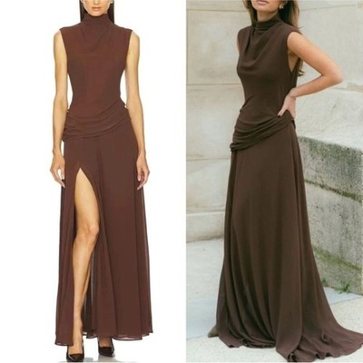L Academie by Marianna NWT XS Amouage Gown Brown Ruched