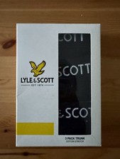 *Lyle & Scott* 3 Pack Mens Black Cotton Stretch Boxer Trunks Size L (Large) BNIB