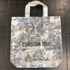Christian Dior Gray and Cream Tote Bag