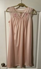 Vintage Shadowline Night Gown Size Small Pink Excellent Condition