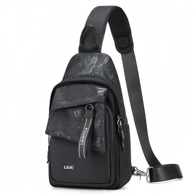 Black Sling Crossbody Backpack Shoulder Bag for Men Women ,lightweight single...