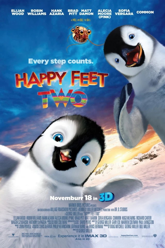 HAPPY FEET TWO 2 II 2011 ORIGINAL MOVIE FILM CINEMA PRINT PREMIUM POSTER Foto 2 de 4