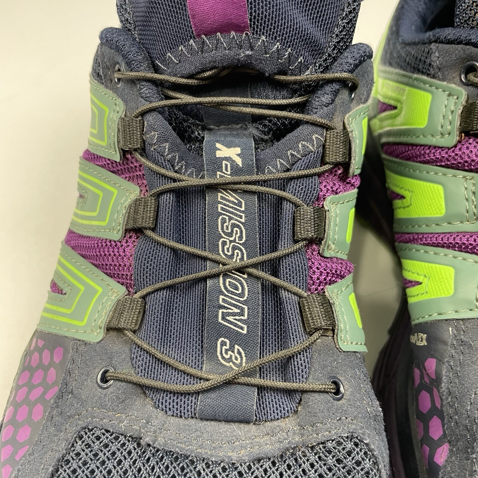 Scarpe da corsa Salomon X Mission 3 blu viola verde acqua trail donna taglia 9