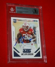 2015 SCORE MELVIN GORDON Signed RC CARD Beckett slabbed  #380