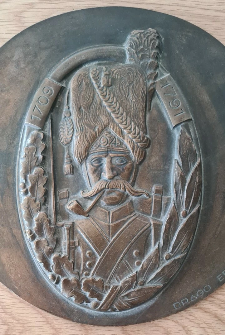 Bronzeplatte Drago Editeur 1709-1791 94e Armee Frankreich, Rarität!!!
