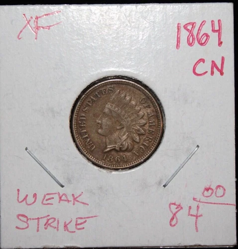 1864 Copper-Nickel  Indian Head Cent  1C  VF/XF