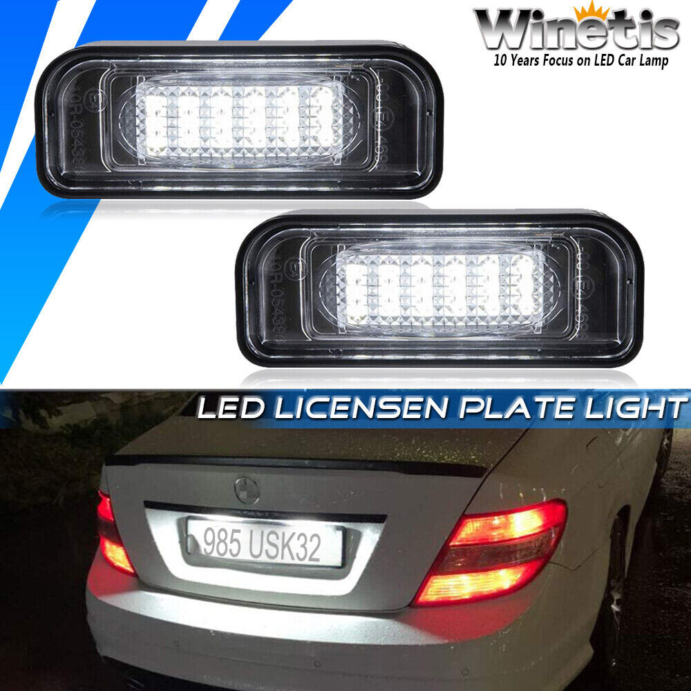 【最終sale】廃盤unico購入　MERCROSテーブルライト For 2000-2006 Mercedes S-Class W220 2pcs White LED License Plate